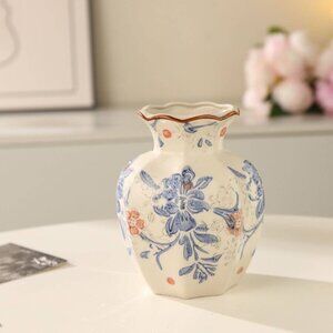 Classic Blue Flower Decorative Vase